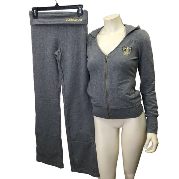 GUESS ZIP HOODIE & STRAIGHT‎ LEG SWEAT PANTS SET   Sm NWT - Picture 5 of 13